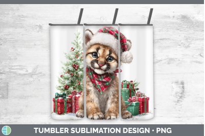 Cougar Tumbler Woodland Christmas Santa Sublimation 20 oz Sk