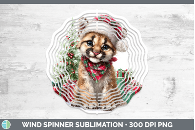 Cougar Wind Spinner Woodland Christmas Santa Sublimation Spi