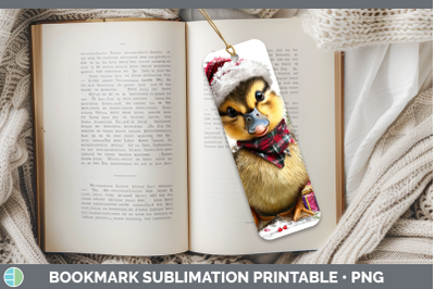 Duck Bookmark Woodland Christmas Santa Sublimation Printable