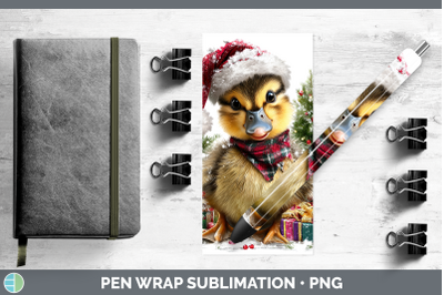 Duck Pen Wrap Woodland Christmas Santa Sublimation Pen Desig