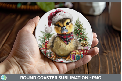 Duck Round Coaster Woodland Christmas Santa Sublimation Coas