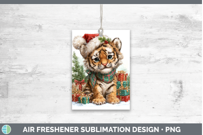 Tiger Air Freshener Christmas Santa Hat Sublimation Car Scen