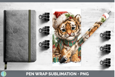 Tiger Pen Wrap Christmas Santa Hat Sublimation Pen Designs