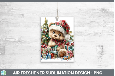 Bear Air Freshener Christmas Santa Hat Sublimation Car Scent