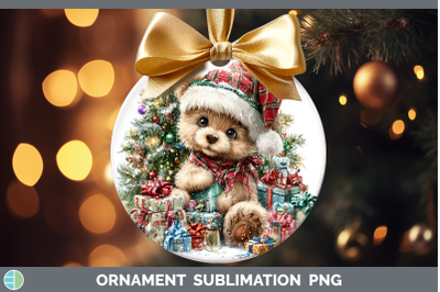 Bear Ornament Christmas Santa Hat Sublimation Bauble Designs