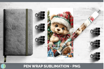 Bear Pen Wrap Christmas Santa Hat Sublimation Pen Designs