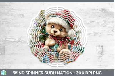 Bear Wind Spinner Christmas Santa Hat Sublimation Spinner De