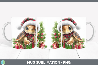 Sea Turtle Mug Wrap Christmas Santa Hat Sublimation Coffee C