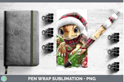 Sea Turtle Pen Wrap Christmas Santa Hat Sublimation Pen Desi