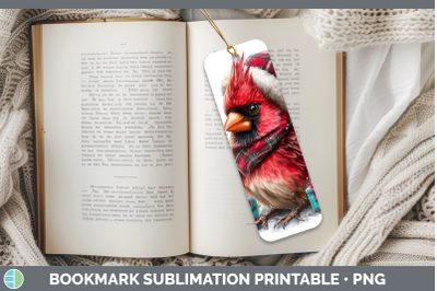 Cardinal Bookmark Christmas Santa Hat Sublimation Printable