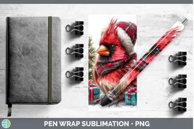 Cardinal Pen Wrap Christmas Santa Hat Sublimation Pen Design