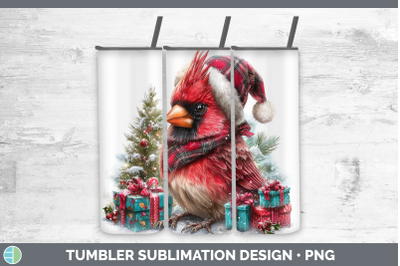 Cardinal Tumbler Christmas Santa Hat Sublimation 20 oz Skinn