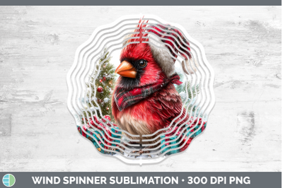 Cardinal Wind Spinner Christmas Santa Hat Sublimation Spinne