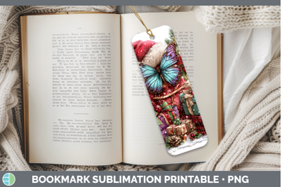 Butterfly Bookmark Christmas Santa Hat Sublimation Printable