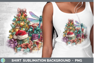 Dragonfly Shirt Christmas Santa Hat Sublimation Background D