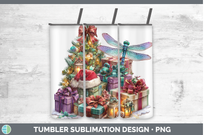 Dragonfly Tumbler Christmas Santa Hat Sublimation 20 oz Skin