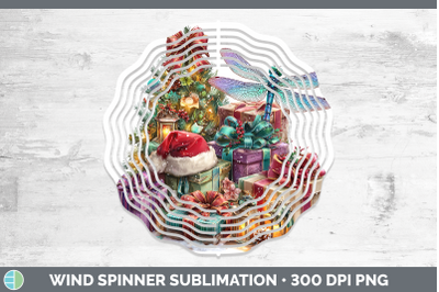 Dragonfly Wind Spinner Christmas Santa Hat Sublimation Spinn