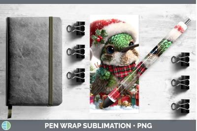 Hummingbird Pen Wrap Christmas Santa Hat Sublimation Pen Des