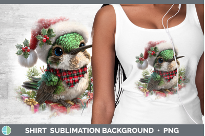 Hummingbird Shirt Christmas Santa Hat Sublimation Background