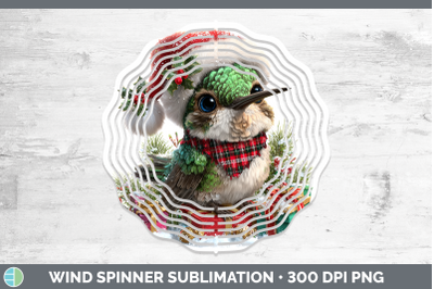 Hummingbird Wind Spinner Christmas Santa Hat Sublimation Spi