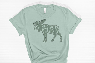 Adirondack Mountains in a moose shape SVG Cut file