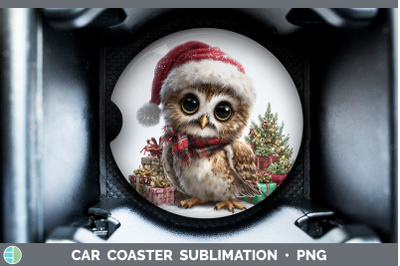 Owl Car Coaster Christmas Santa Hat Sublimation Drink Mat De