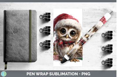 Owl Pen Wrap Christmas Santa Hat Sublimation Pen Designs