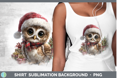 Owl Shirt Christmas Santa Hat Sublimation Background Designs