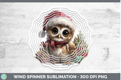 Owl Wind Spinner Christmas Santa Hat Sublimation Spinner Des