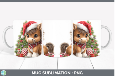 Horse Mug Wrap Christmas Santa Hat Sublimation Coffee Cup De