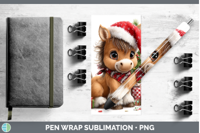 Horse Pen Wrap Christmas Santa Hat Sublimation Pen Designs