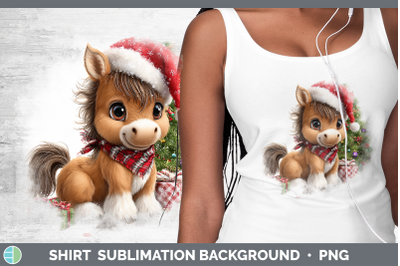 Horse Shirt Christmas Santa Hat Sublimation Background Desig