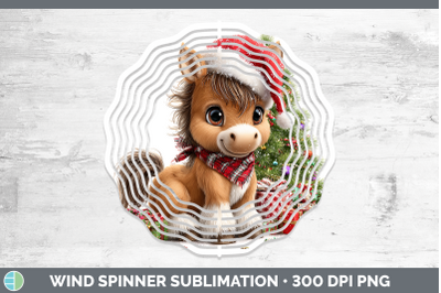 Horse Wind Spinner Christmas Santa Hat Sublimation Spinner D