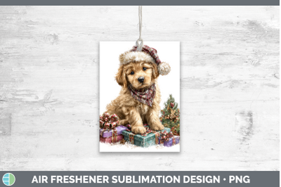 Puppy Air Freshener Christmas Santa Hat Sublimation Car Scen