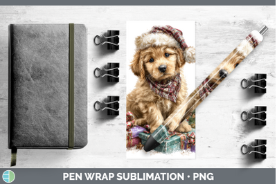 Puppy Pen Wrap Christmas Santa Hat Sublimation Pen Designs