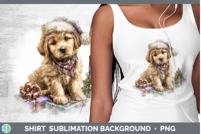 Puppy Shirt Christmas Santa Hat Sublimation Background Desig