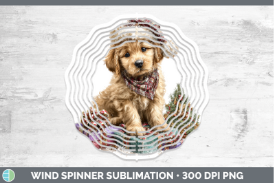 Puppy Wind Spinner Christmas Santa Hat Sublimation Spinner D