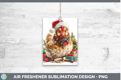 Chicken Air Freshener Christmas Santa Hat Sublimation Car Sc