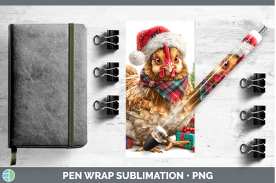 Chicken Pen Wrap Christmas Santa Hat Sublimation Pen Designs