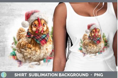 Chicken Shirt Christmas Santa Hat Sublimation Background Des