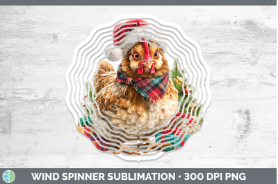Chicken Wind Spinner Christmas Santa Hat Sublimation Spinner