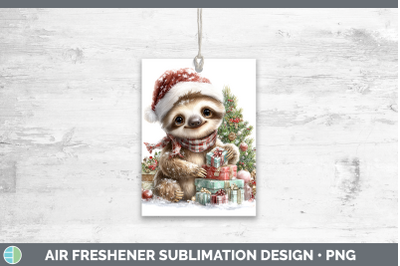 Sloth Air Freshener Christmas Santa Hat Sublimation Car Scen