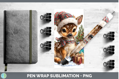 Deer Pen Wrap Christmas Santa Hat Sublimation Pen Designs