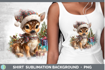 Deer Shirt Christmas Santa Hat Sublimation Background Design