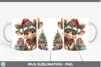 Moose Mug Wrap Christmas Santa Hat Sublimation Coffee Cup De