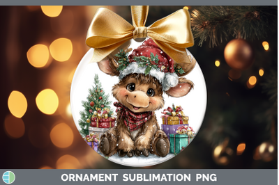 Moose Ornament Christmas Santa Hat Sublimation Bauble Design