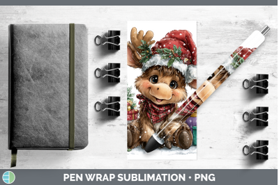 Moose Pen Wrap Christmas Santa Hat Sublimation Pen Designs