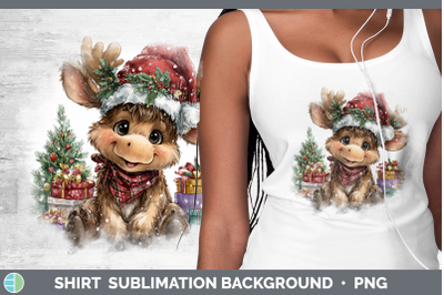 Moose Shirt Christmas Santa Hat Sublimation Background Desig