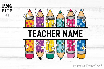 Teacher Pencil Png, Pencil Name Frame SVG