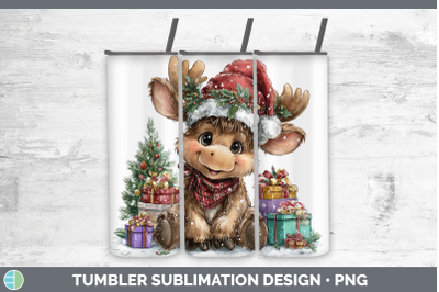 Moose Tumbler Christmas Santa Hat Sublimation 20 oz Skinny T